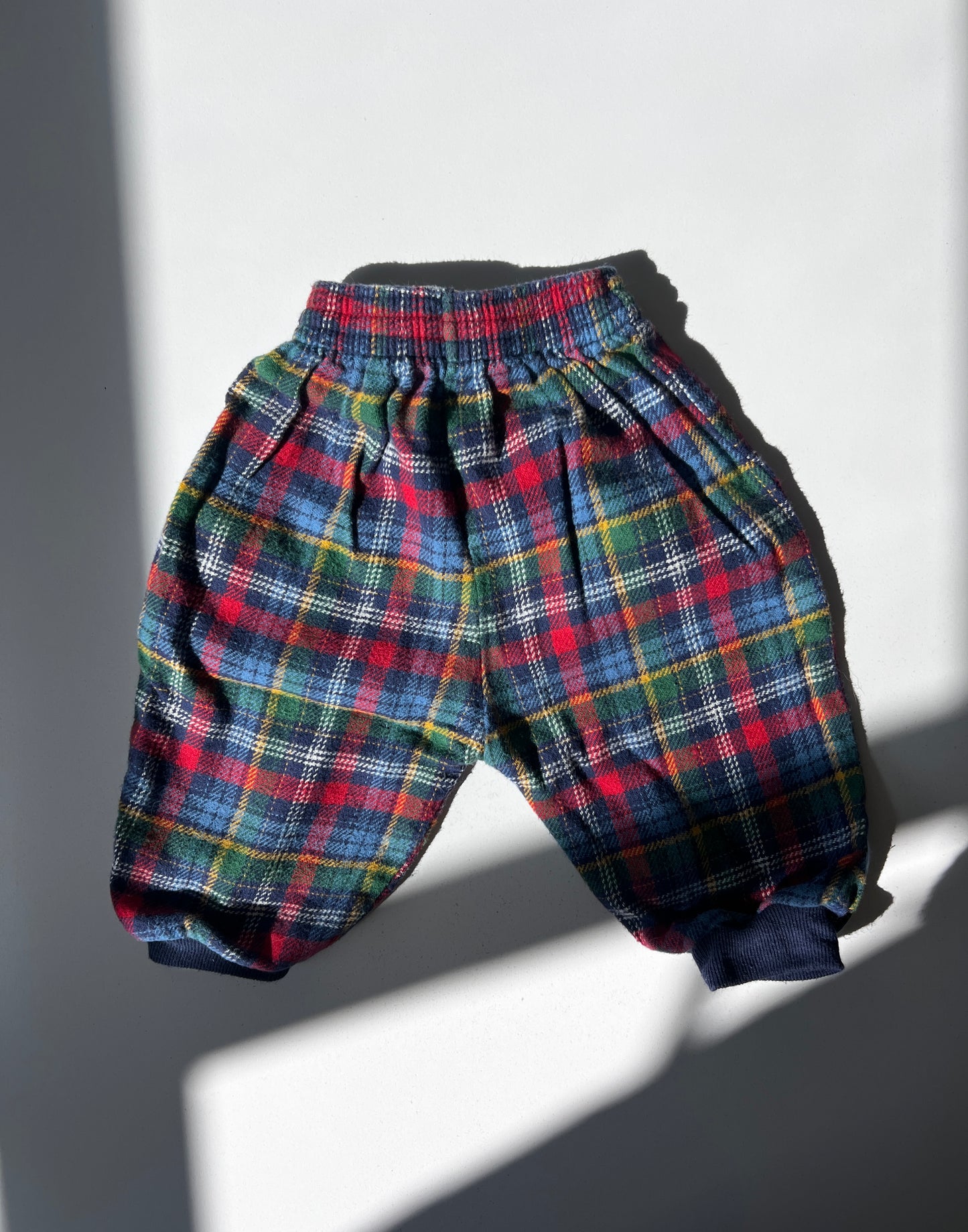 Kids Vintage 90s Checked Trousers Size 6-12 Months