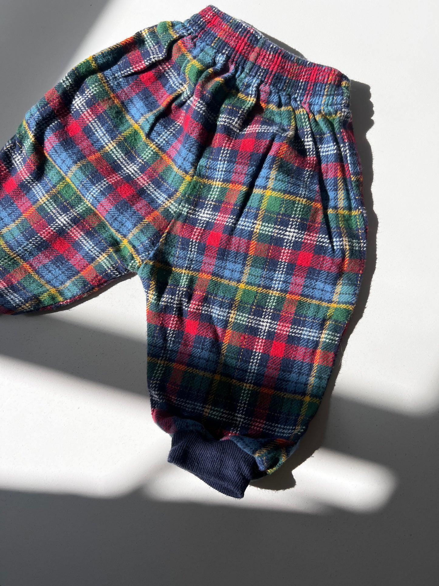 Kids Vintage 90s Checked Trousers Size 6-12 Months