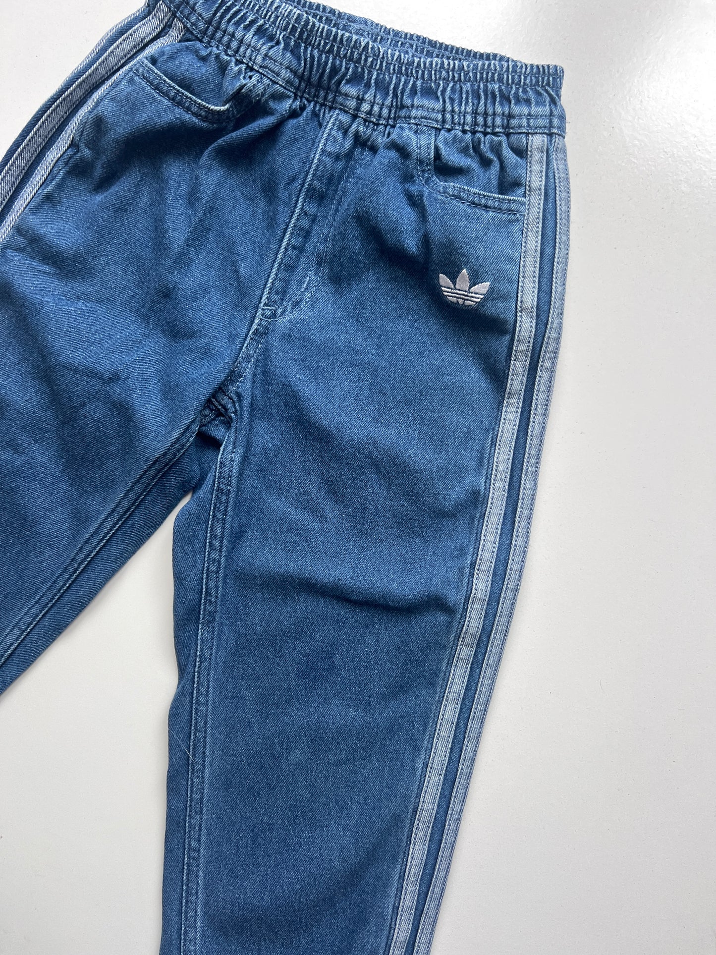 Kids Adidas Denim Tracksuit Bottoms Size 5 Years