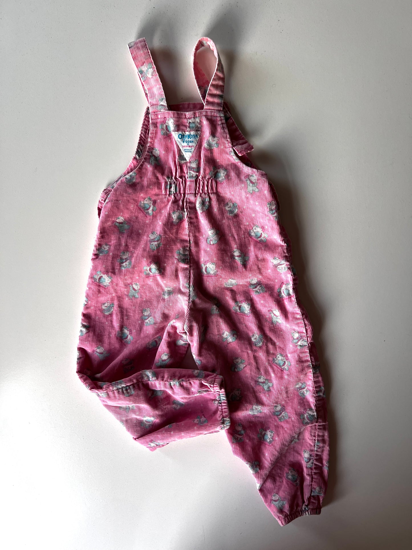 Kids Vintage Osh Kosh Winter Bear Dungarees Size 3-4 Years