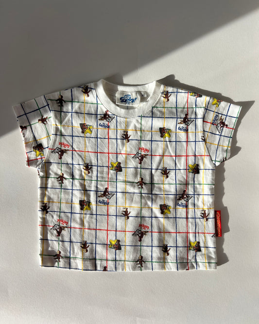 Kids Vintage Curious George Grid T-Shirt Age 2-3 Years