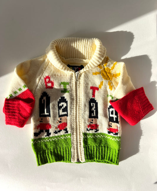 Kids Vintage Marching Soldiers Cardigan Age 3 Years