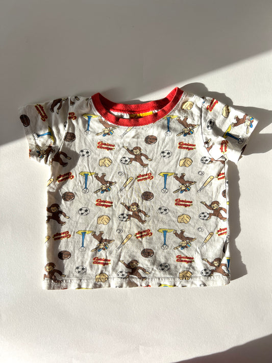 Kids Vintage Curious George T-Shirt Age 24 Months