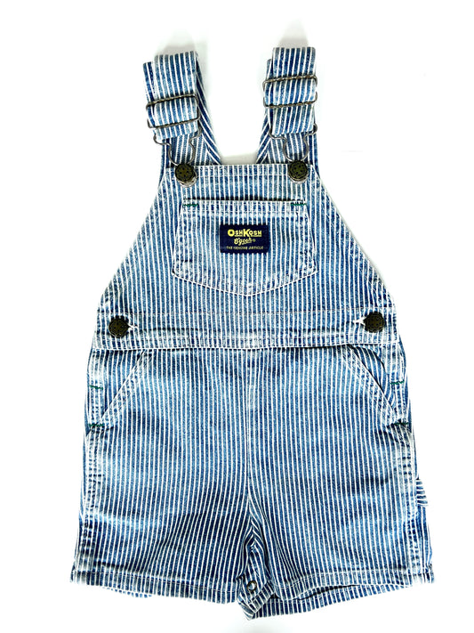 Kids Vintage Osh Kosh Hickory Stripe Dungarees Age 24 Months
