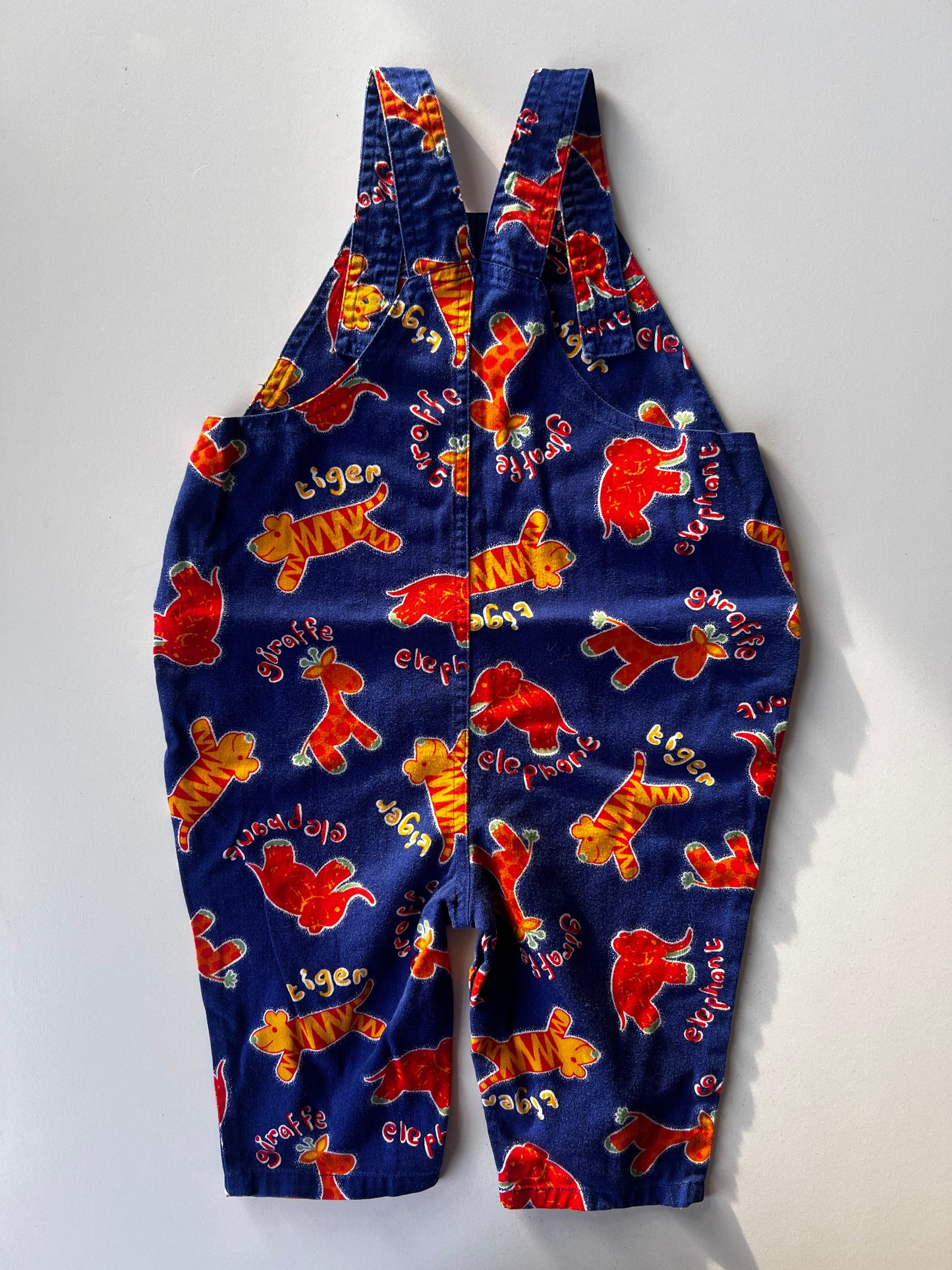 Kids Vintage 90's Animal Dungarees Size 12-18 Months