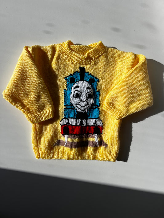 Vintage Hand Knitted Thomas The Tank Jumper Size 3 Years