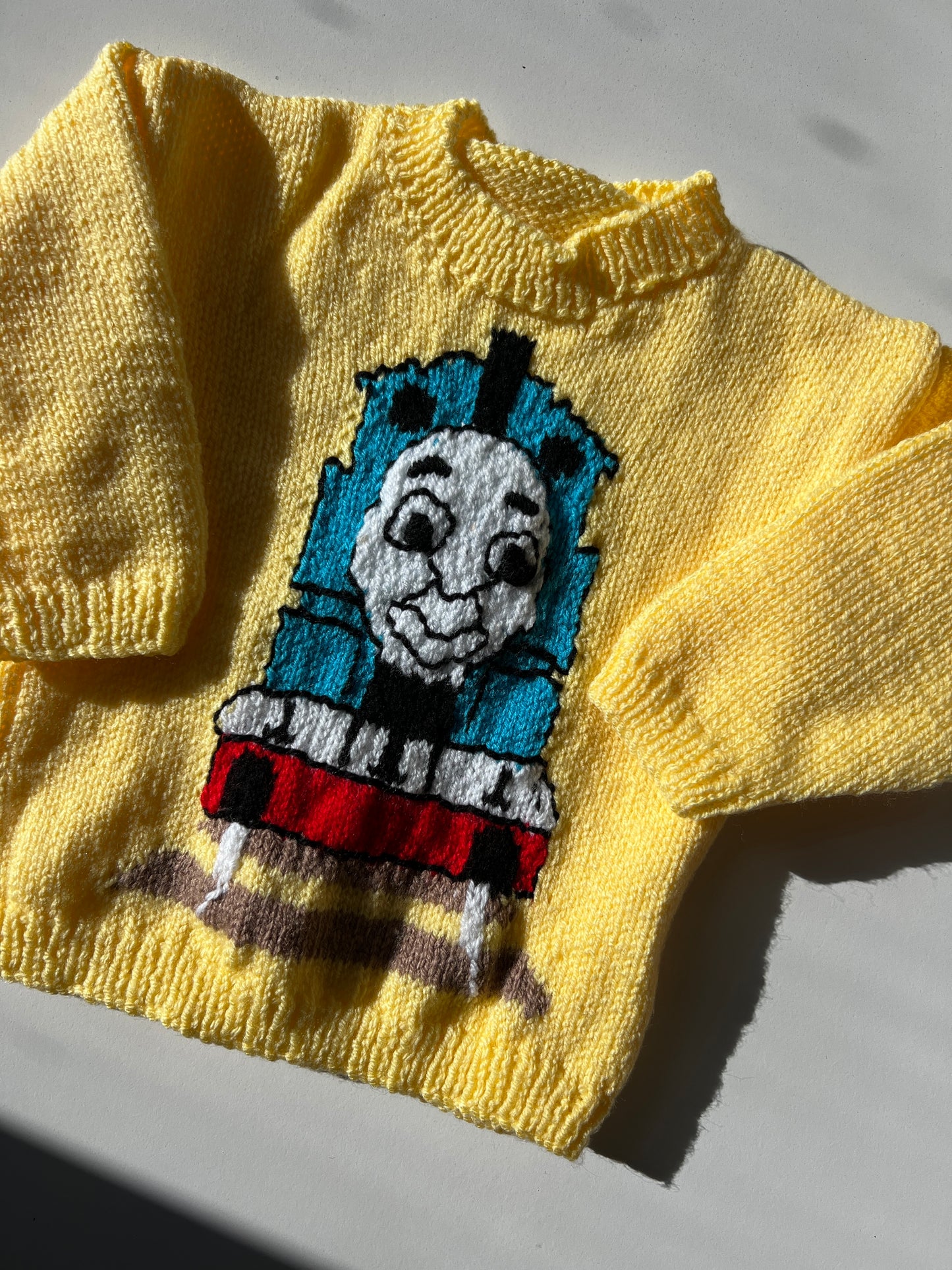Vintage Hand Knitted Thomas The Tank Jumper Size 3 Years