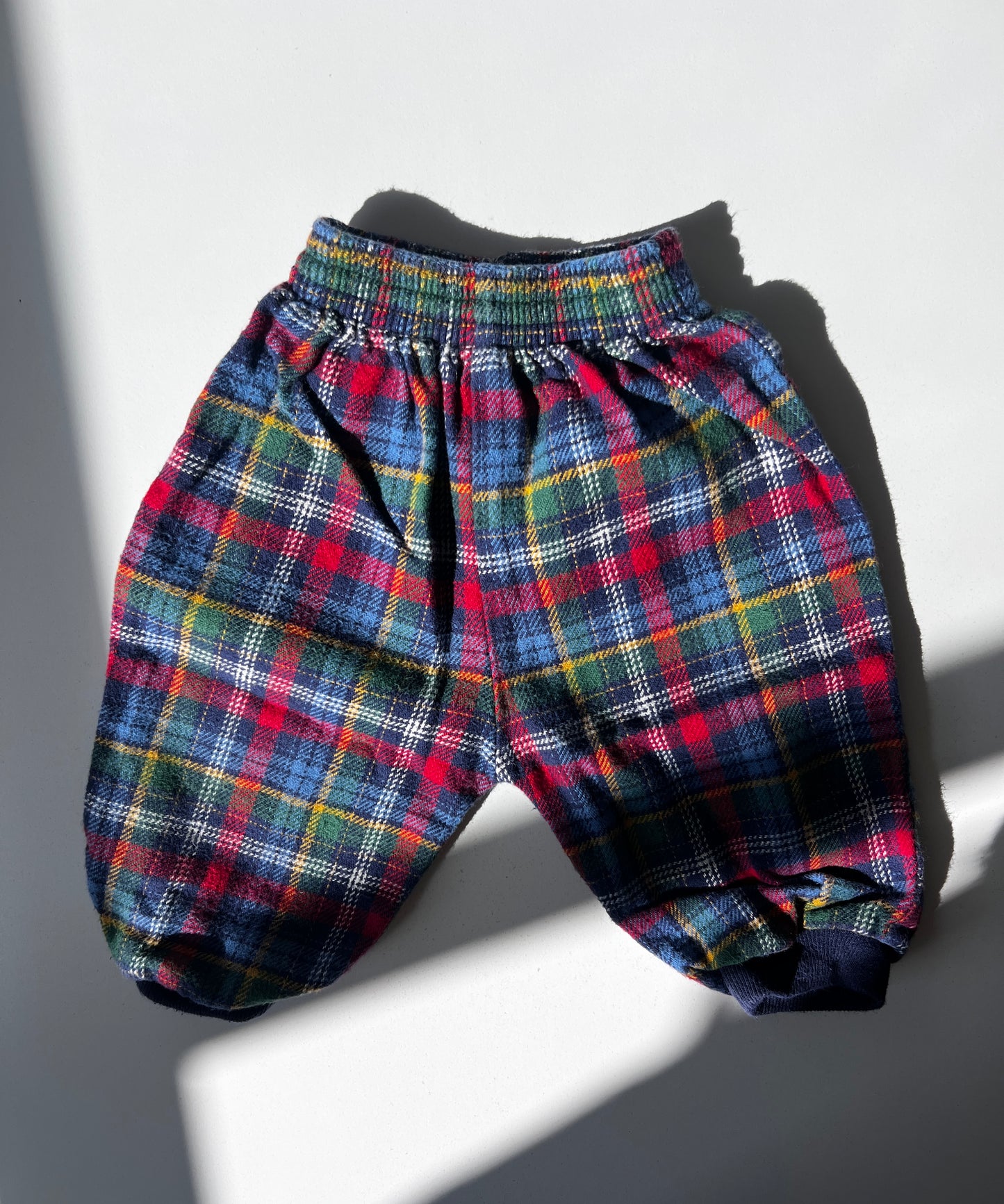 Kids Vintage 90s Checked Trousers Size 6-12 Months