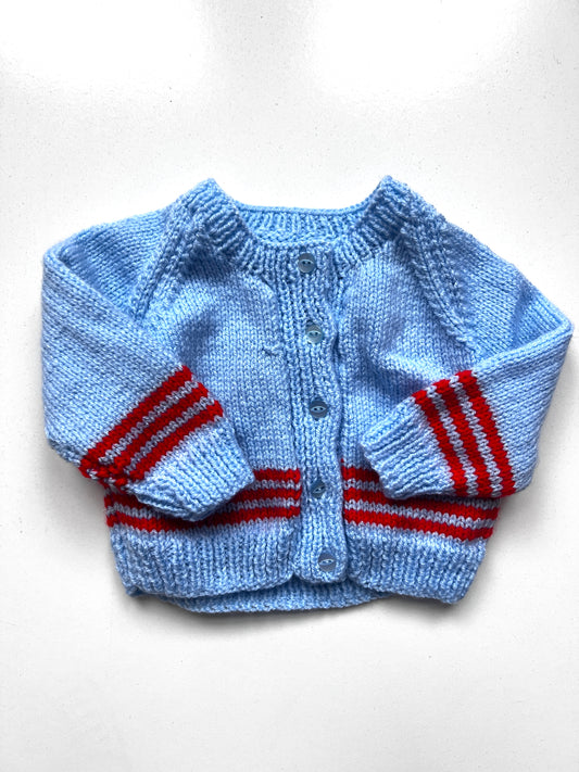 Kids Vintage Hand Knitted Cardi Size 3-6 Months