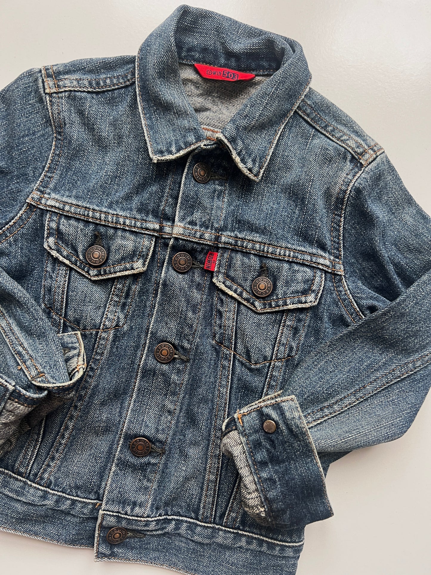 Kids Vintage Edwin Denim Jacket Size 3-4 Years