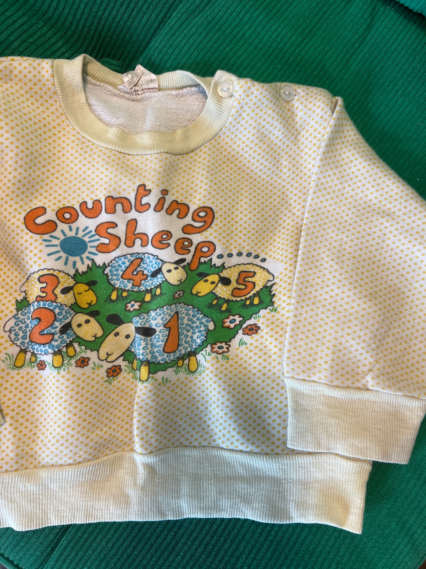 Kids Vintage 80's Counting Sheep Sweat Size 12 Months