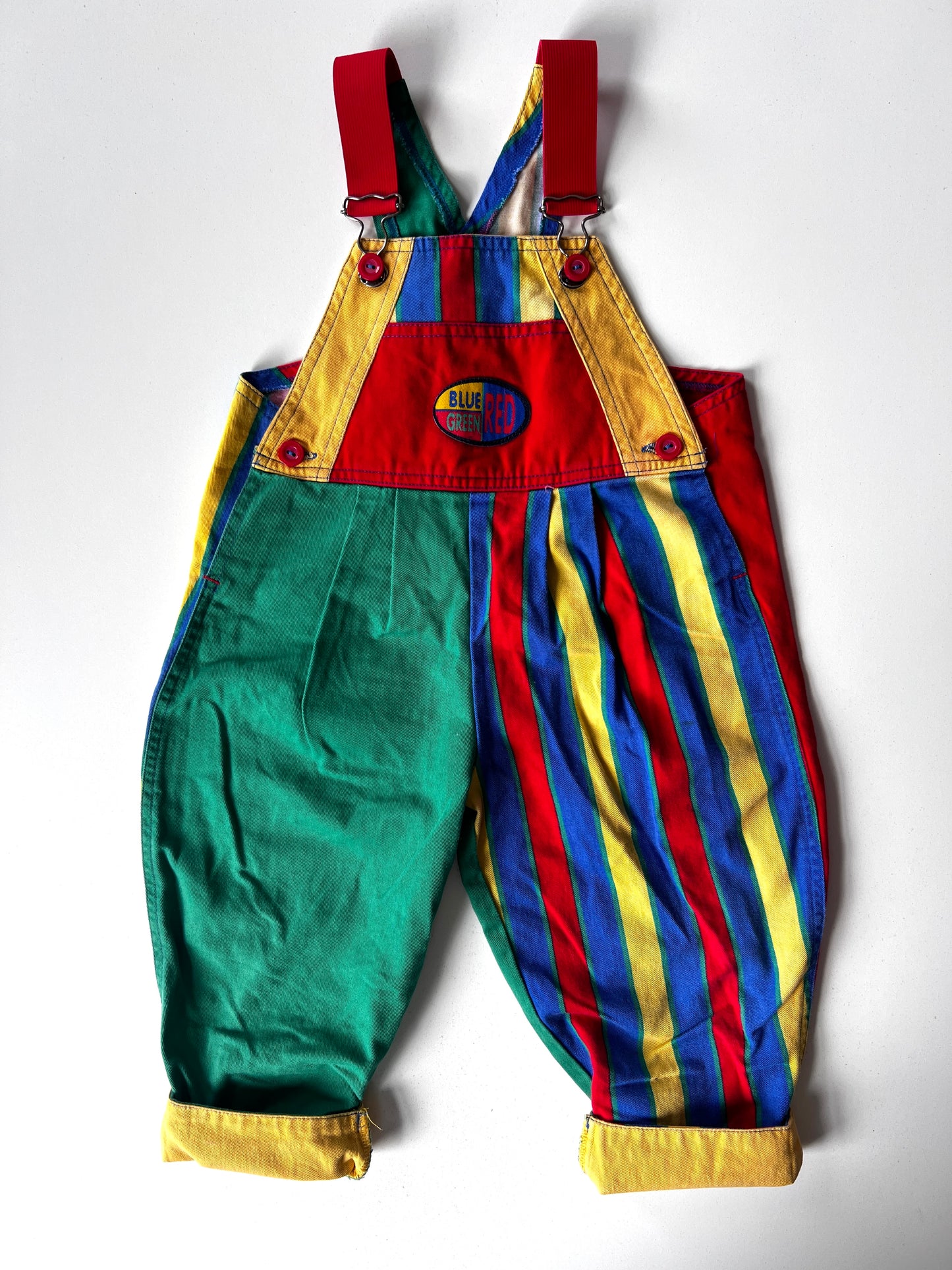 Kids Vintage 90s St Michael Stripe Dungarees – Size 2 Years