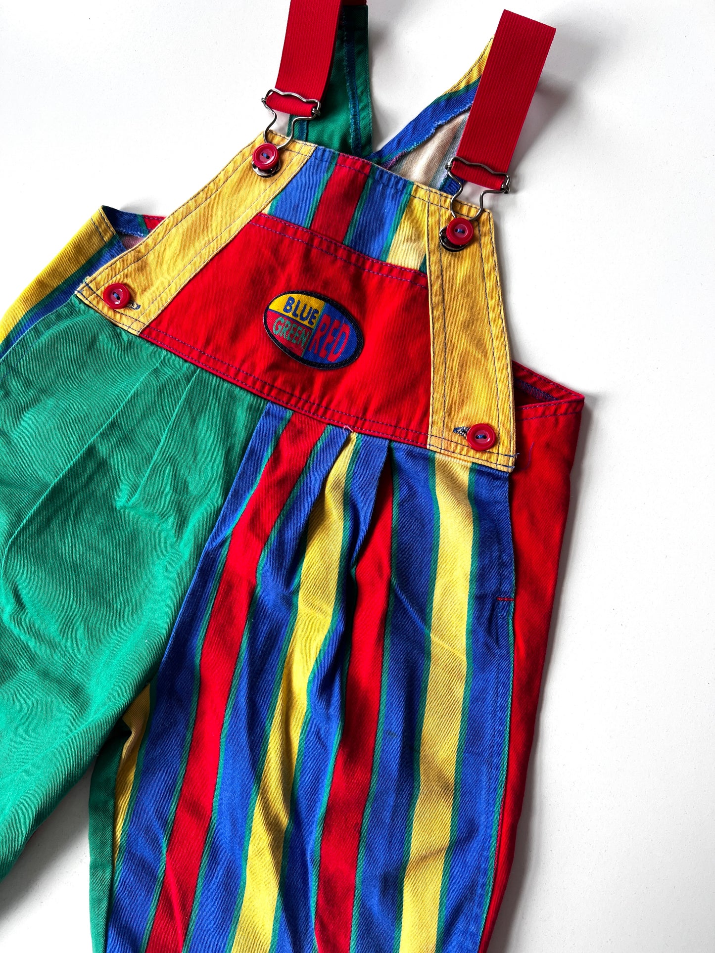 Kids Vintage 90s St Michael Stripe Dungarees – Size 2 Years