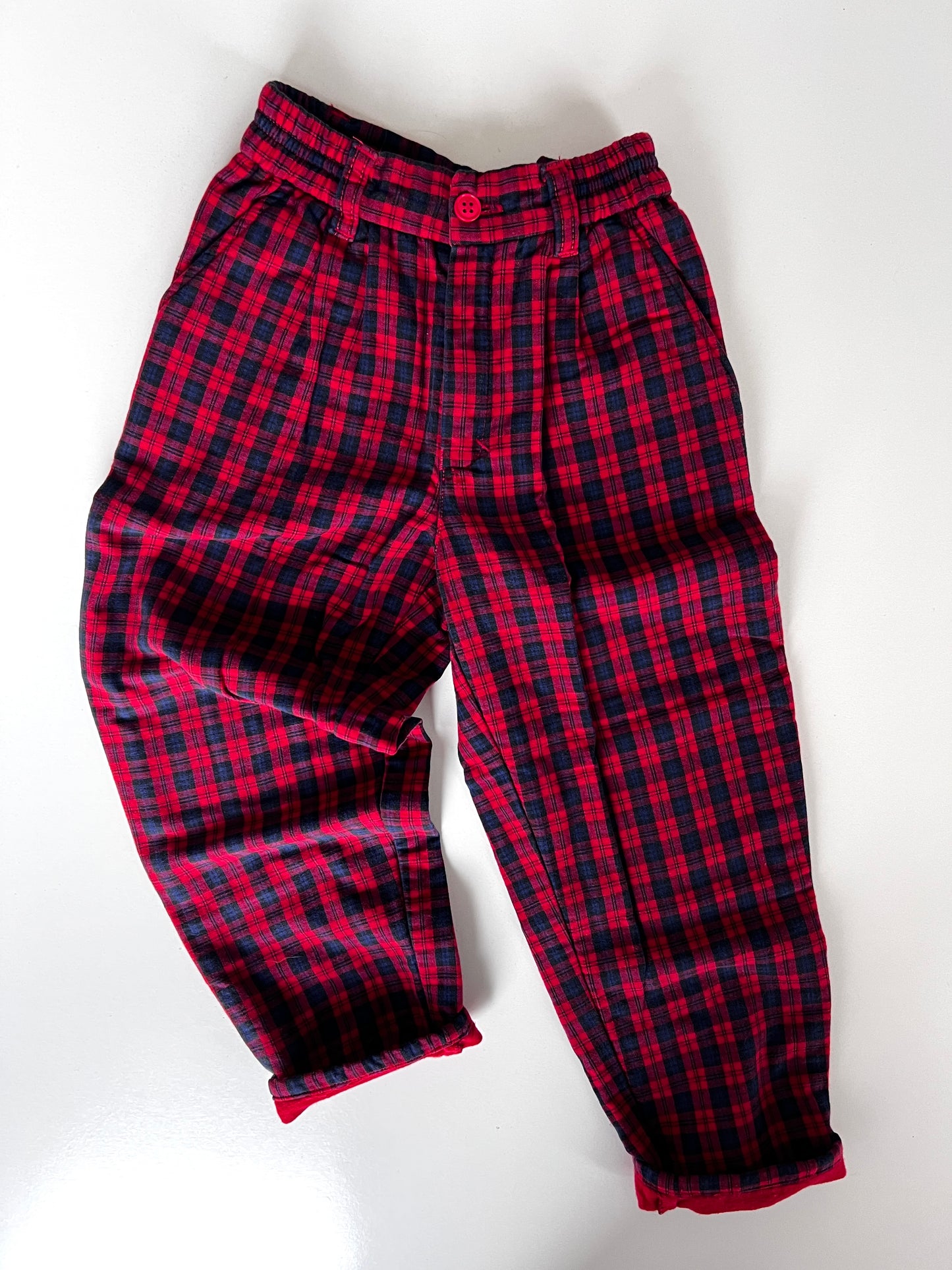 Kids Vintage Checked Trousers Size 4 Years
