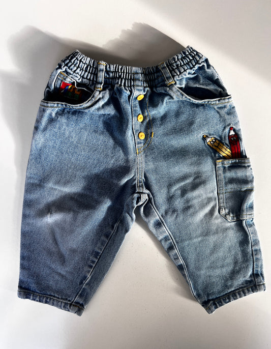 Kids Vintage Smiley Pencil Jeans Size 9-12 Months