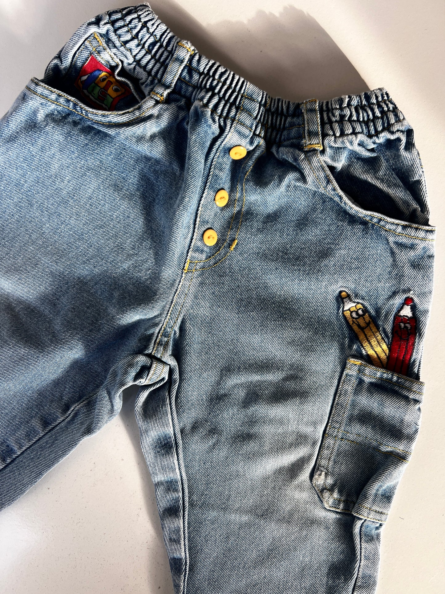 Kids Vintage Smiley Pencil Jeans Size 9-12 Months