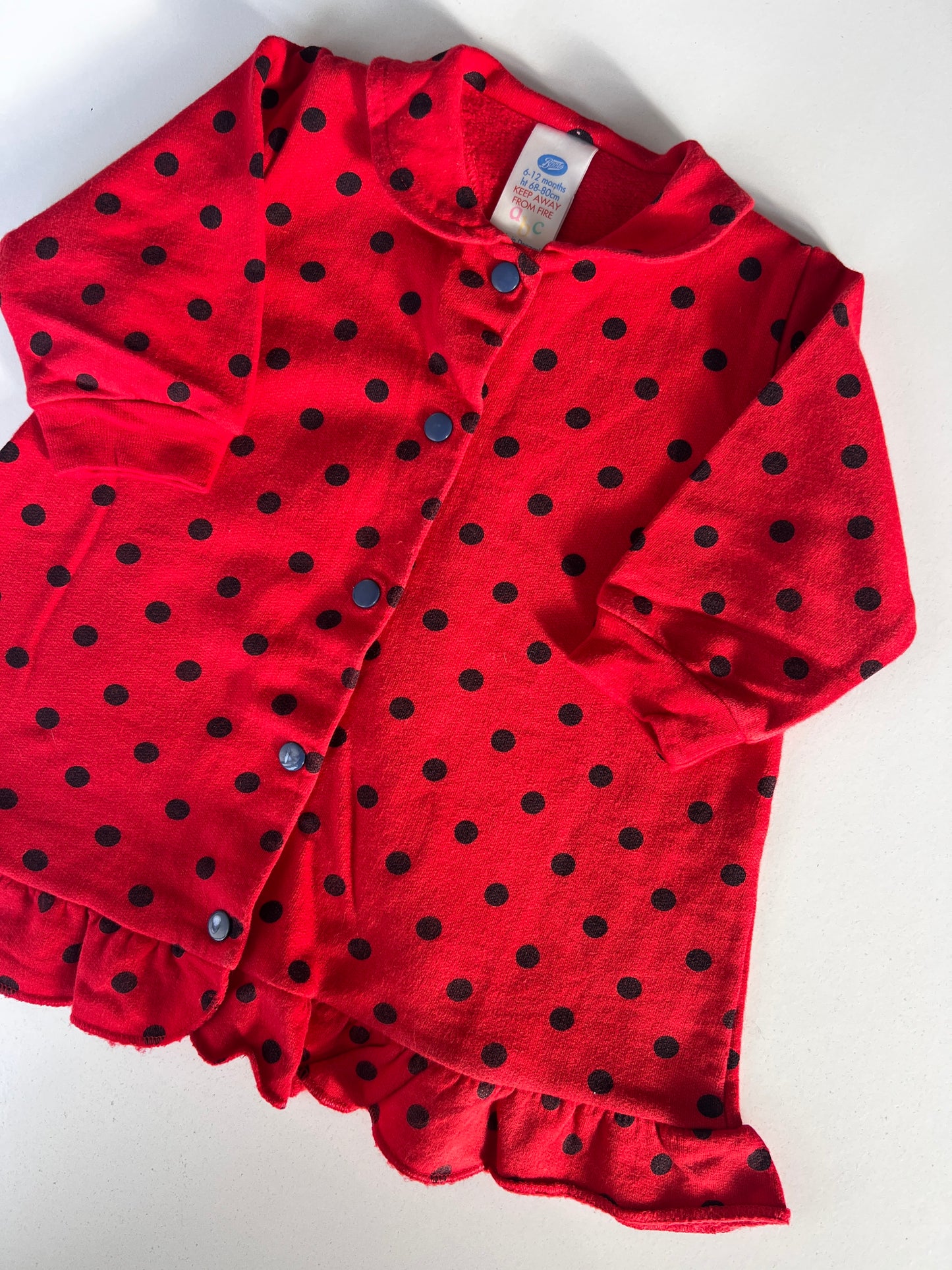 Kids Vintage Polka Dot Frill Dress Age 6-12 Months