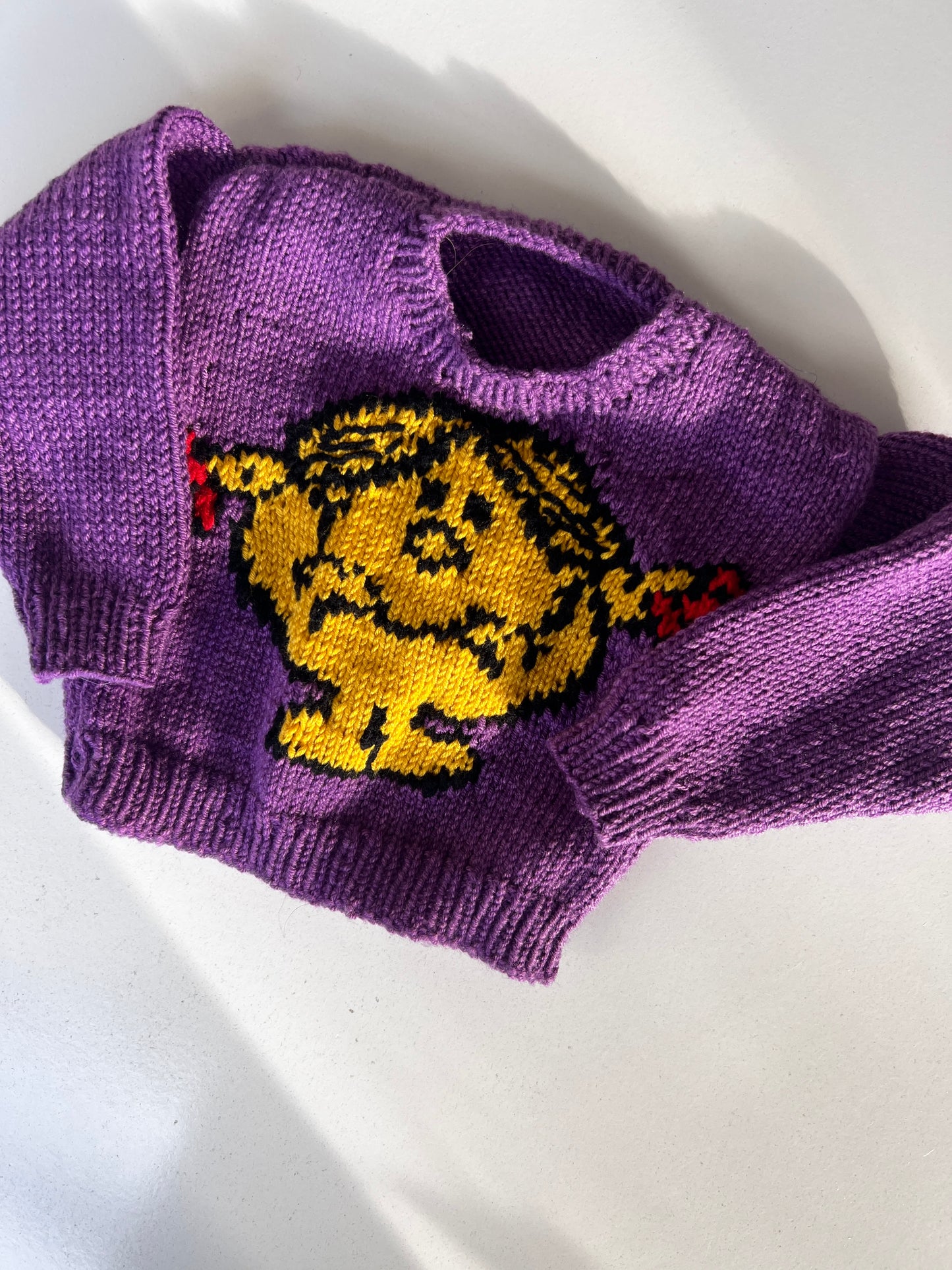 Vintage Hand Knitted Little Miss Sunshine Jumper Age 6-12 Months