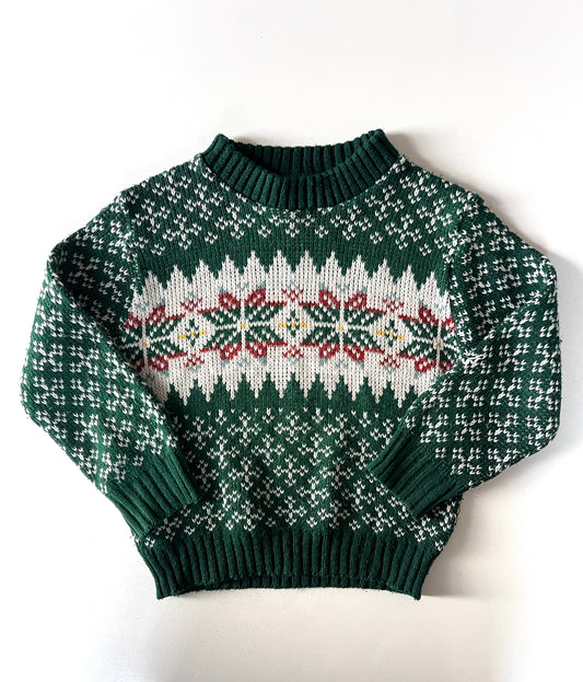 Kids Vintage 80's Fair Isle Jumper Size 2-3 Years