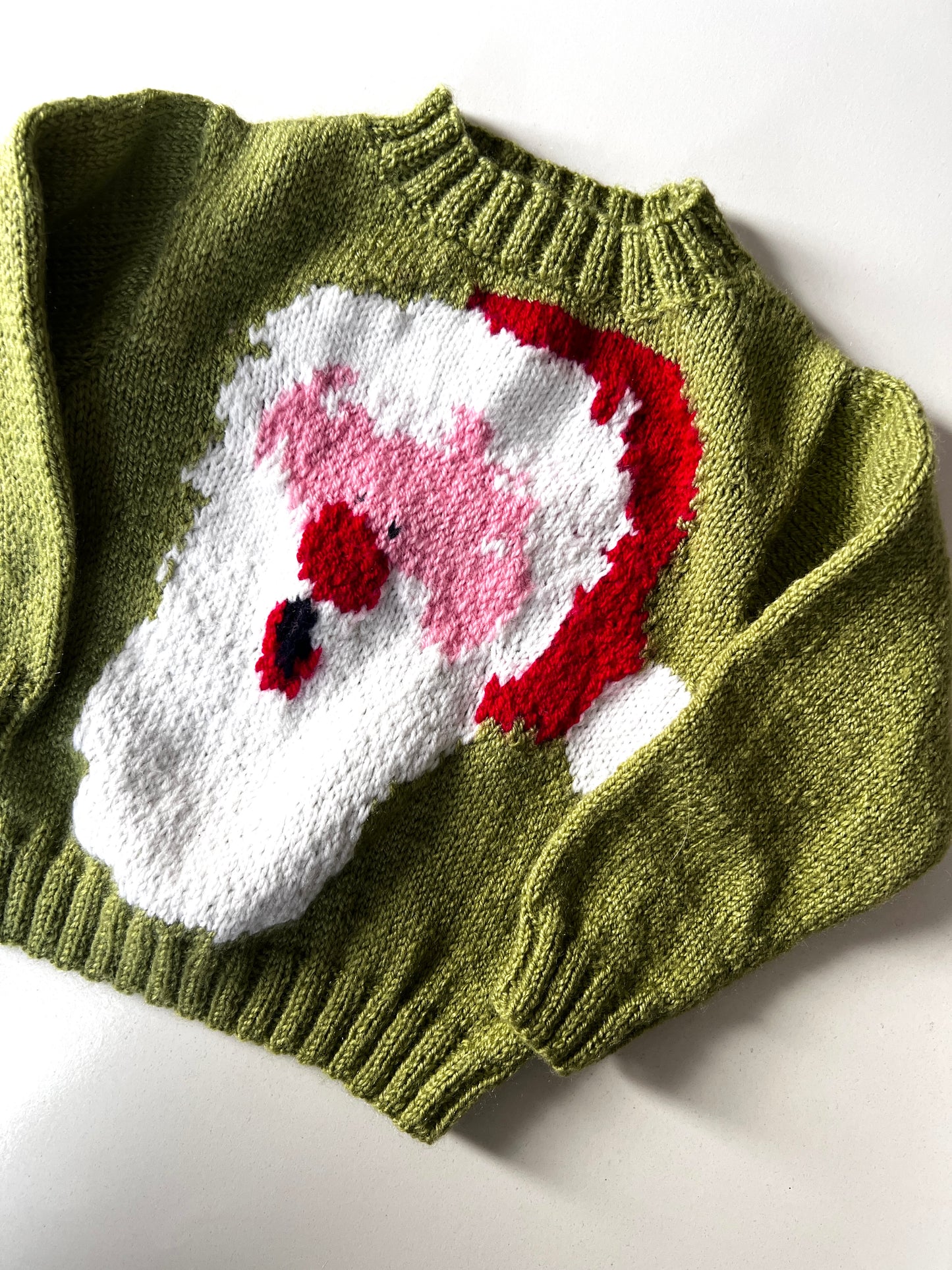Vintage Hand Knitted Santa Jumper Age 3 Years