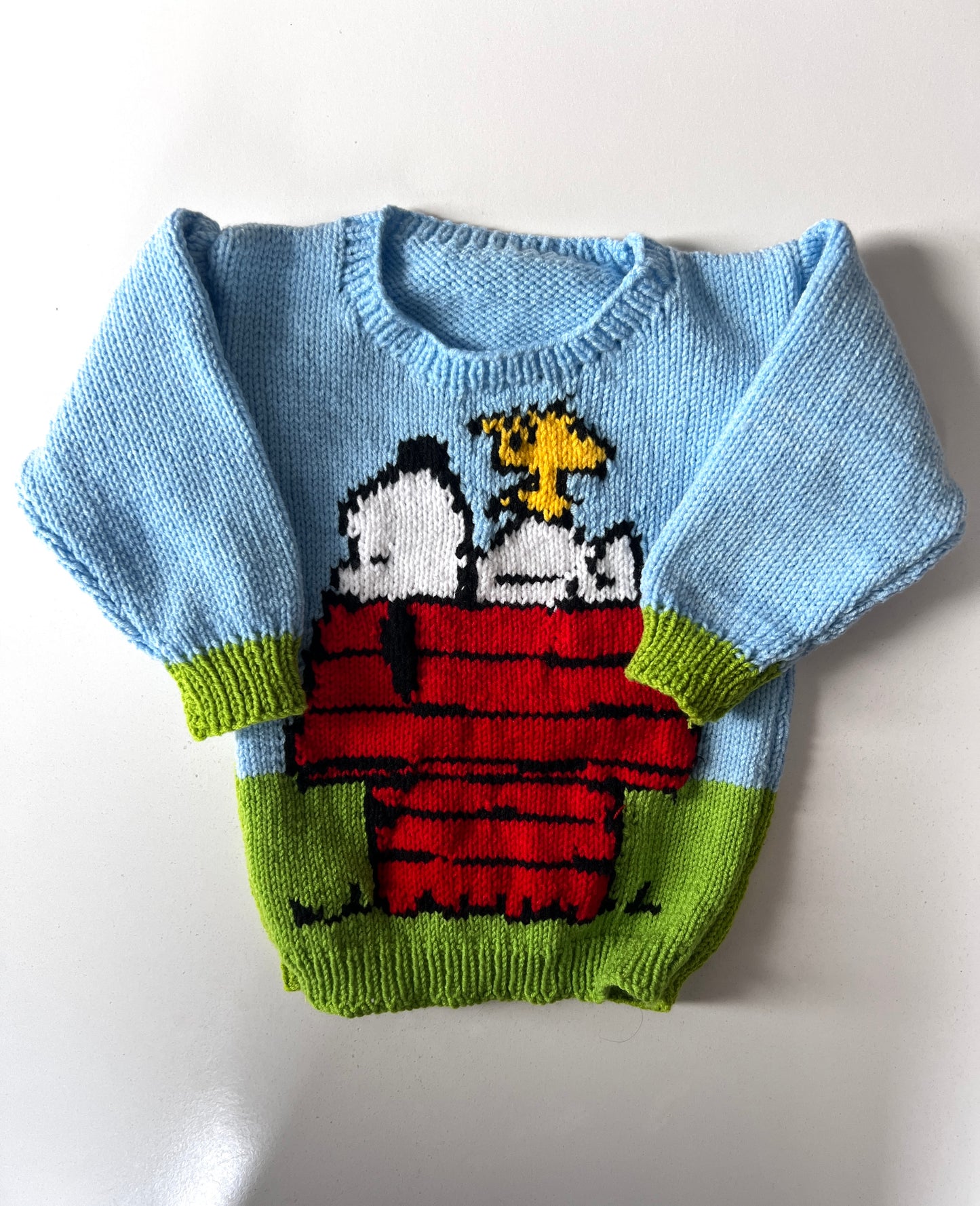 Vintage Hand Knitted Snoopy Jumper Age 18-24 Months