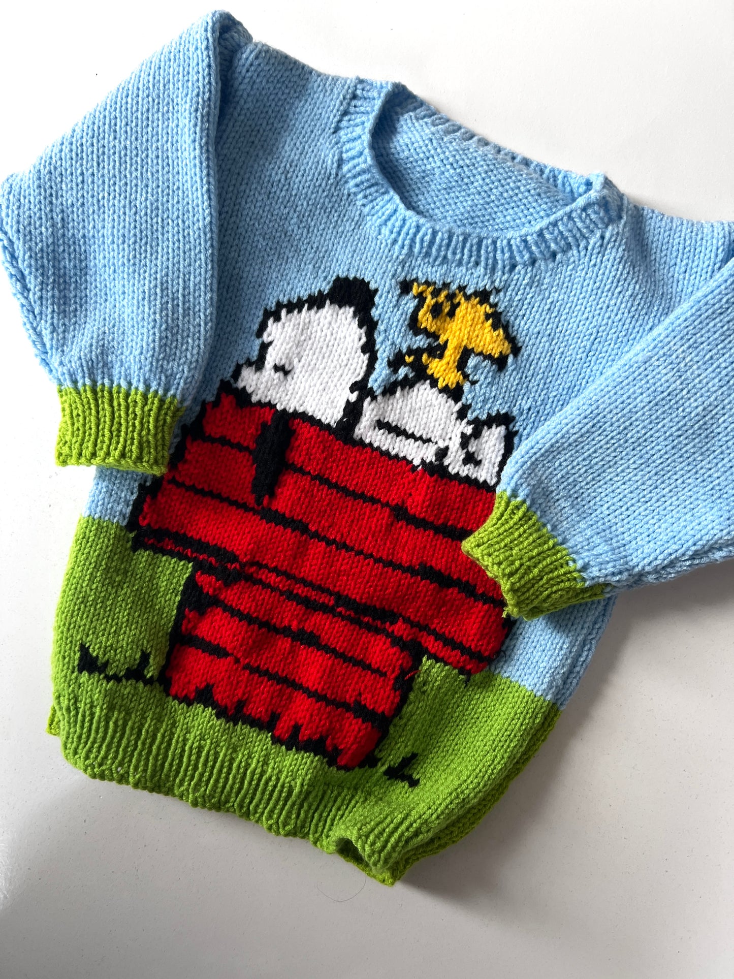 Vintage Hand Knitted Snoopy Jumper Age 18-24 Months