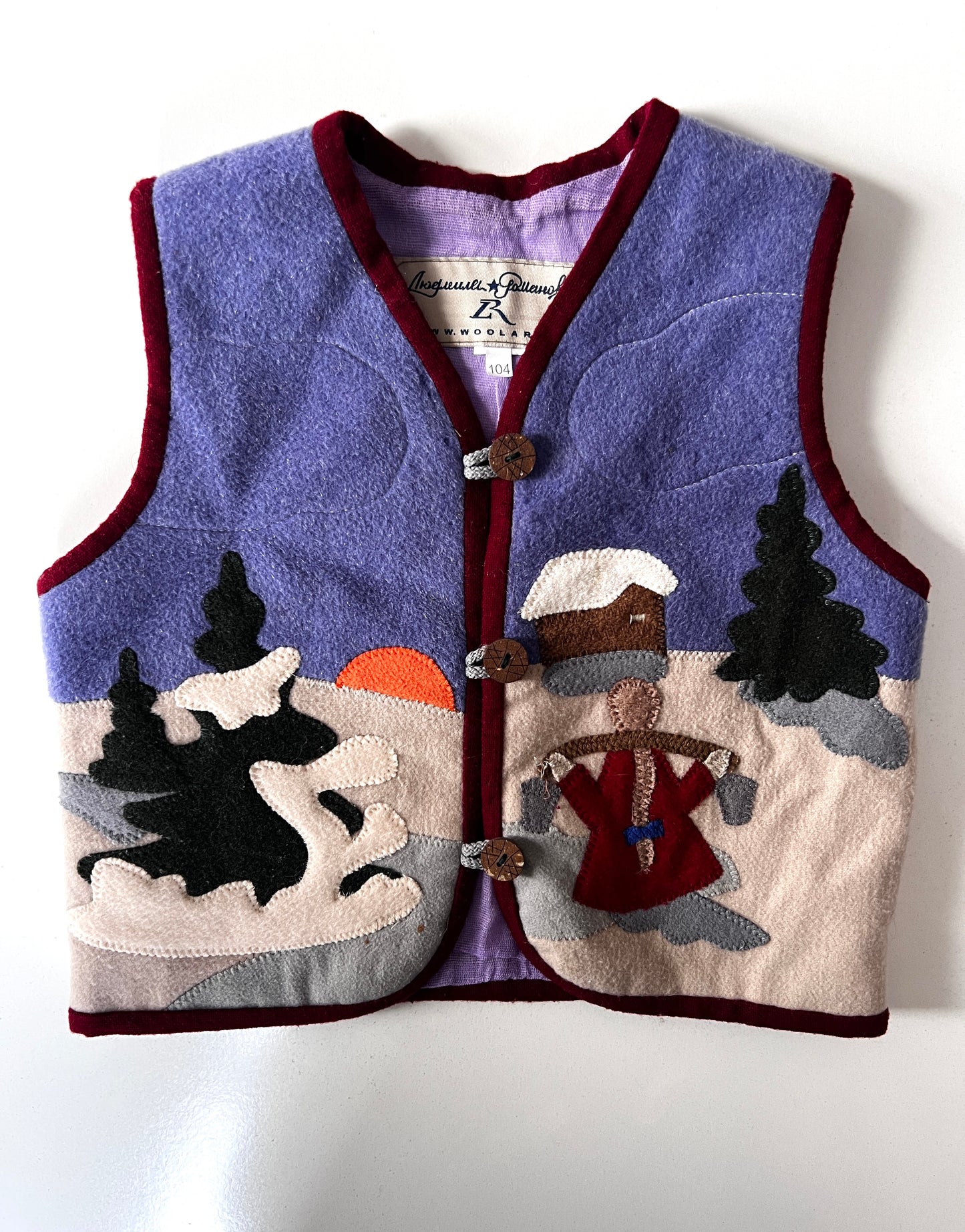 Kids Vintage Woollen Art Gilet Size 3-4 Years