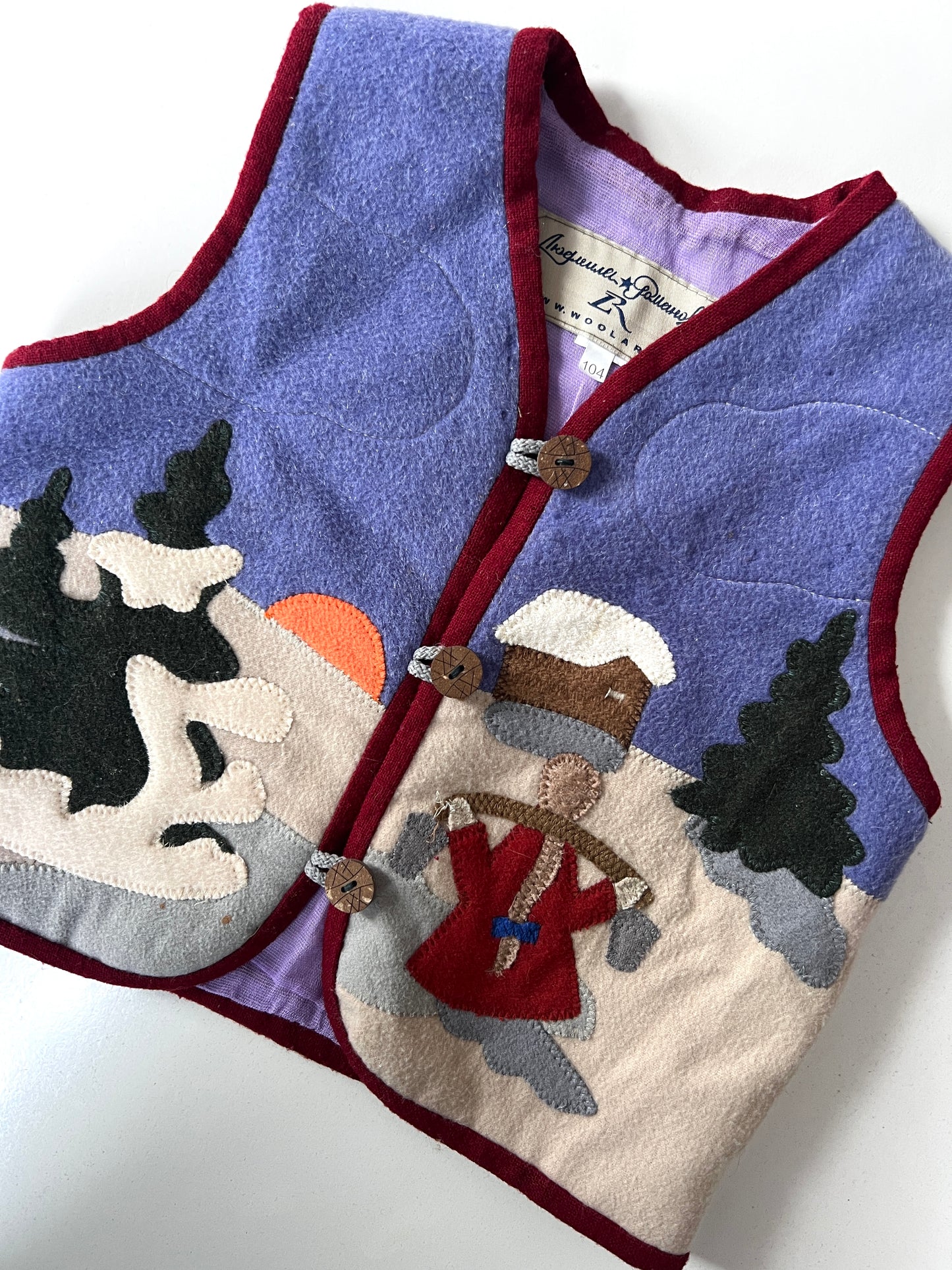 Kids Vintage Woollen Art Gilet Size 3-4 Years