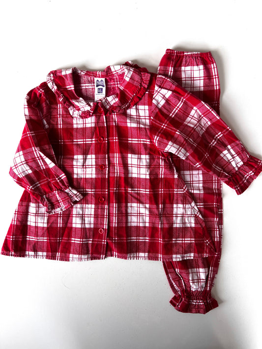 Kids Vintage Checked Christmas Pjs Size 4-5 Years