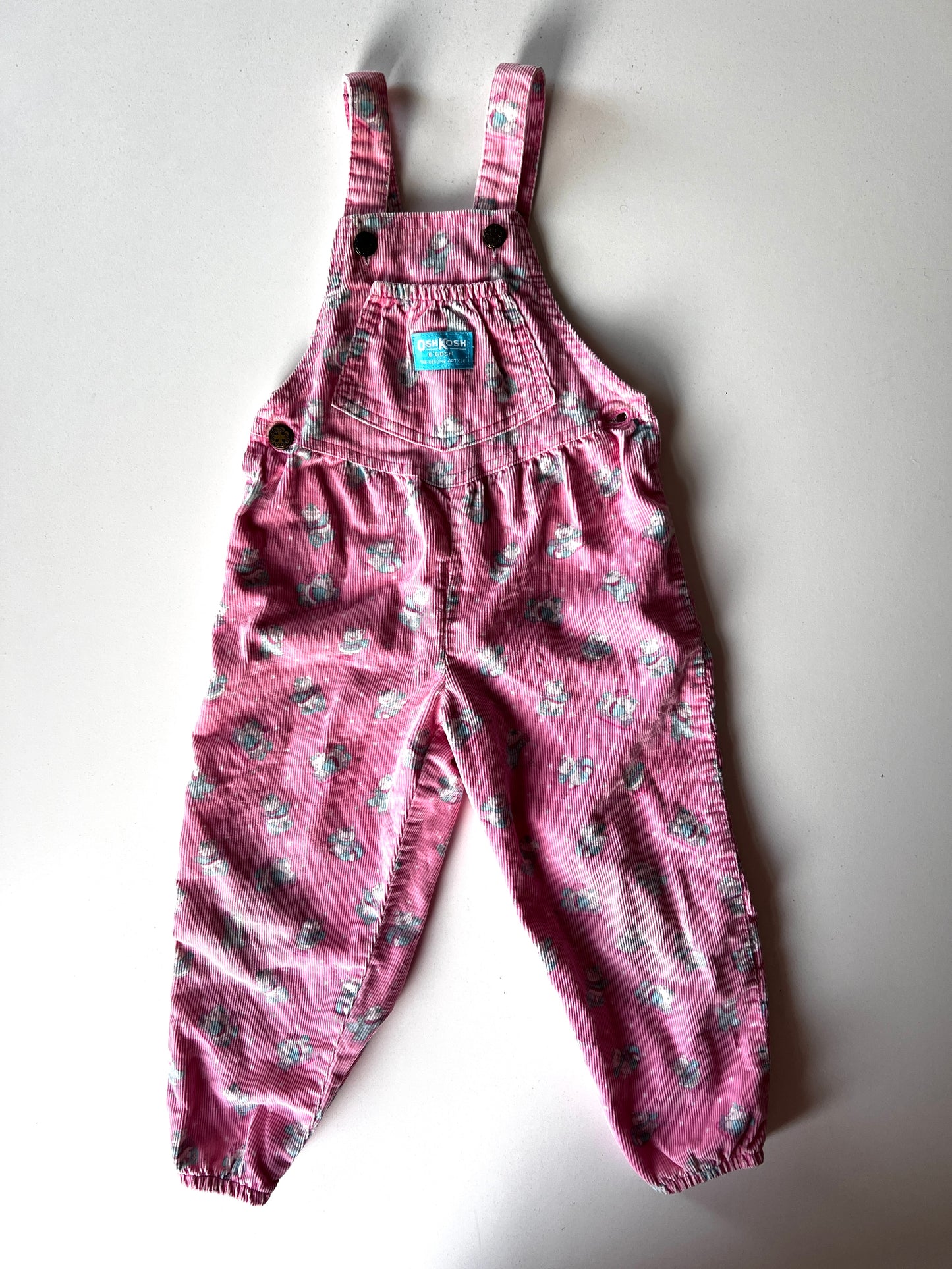 Kids Vintage Osh Kosh Winter Bear Dungarees Size 3-4 Years