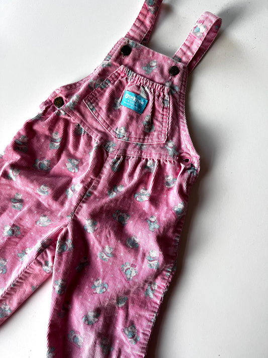 Kids Vintage Osh Kosh Winter Bear Dungarees Size 3-4 Years
